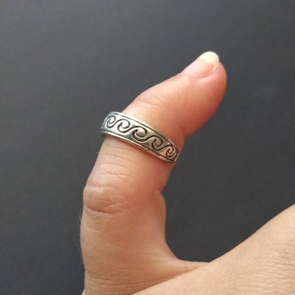 Waves Elegant Toe? Ring Antique Vintage jewelry girl woman fashion statement - Picture 2 of 6